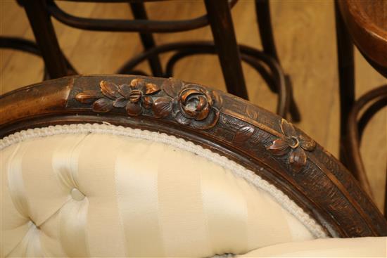 A Victorian mahogany chaise longue W.190cm